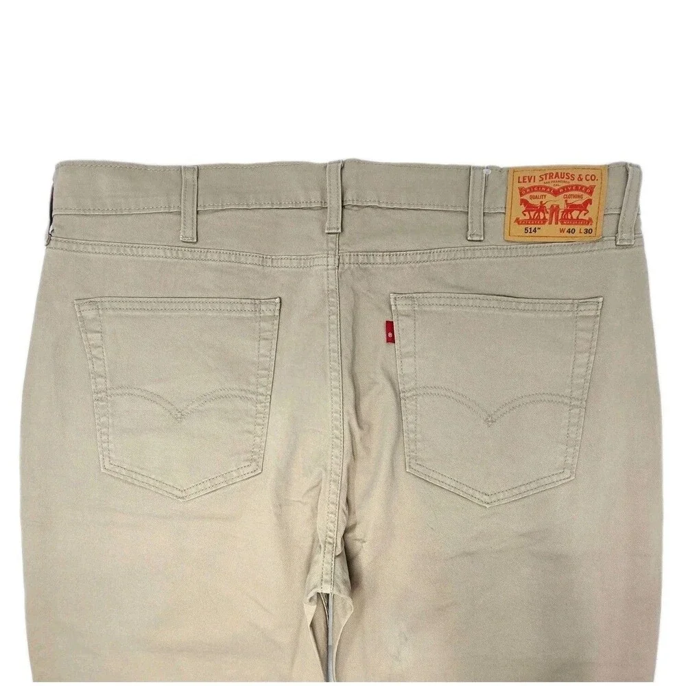 Levi's Men's 514 Straight Fit Cotton Twill Pant Khaki Beige Stretch Size 40x30